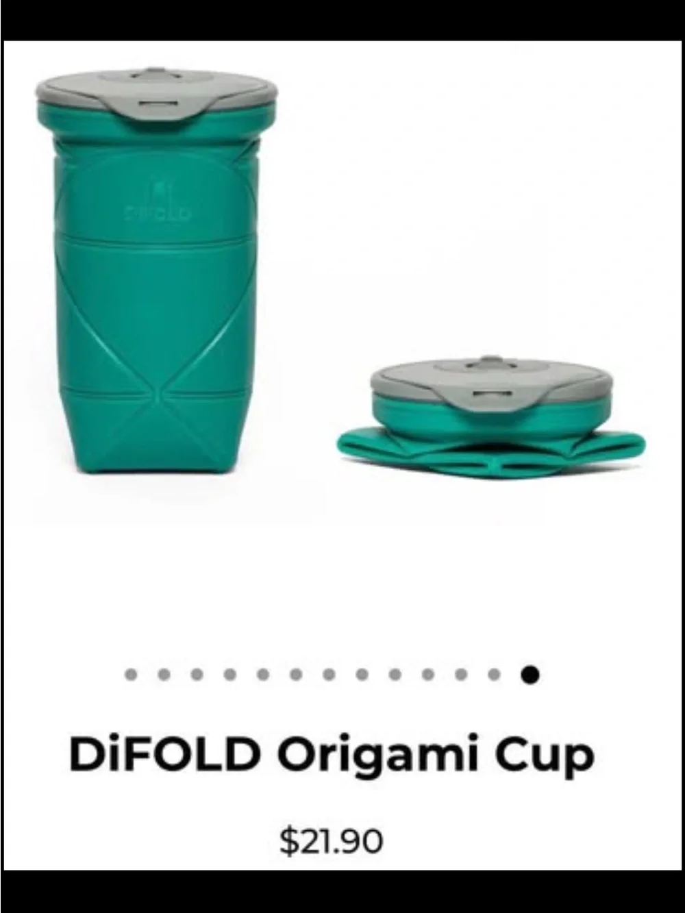 Origami Cup - Teal Collapsible Travel Mug